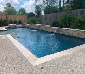 above ground pool on pea gravel